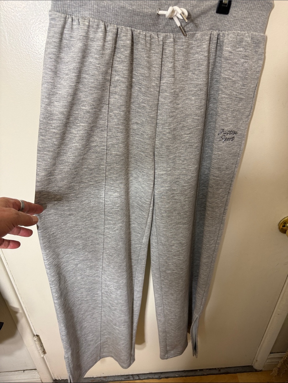 Justice Sport Heather Gray Sweatshirt with Script Logo